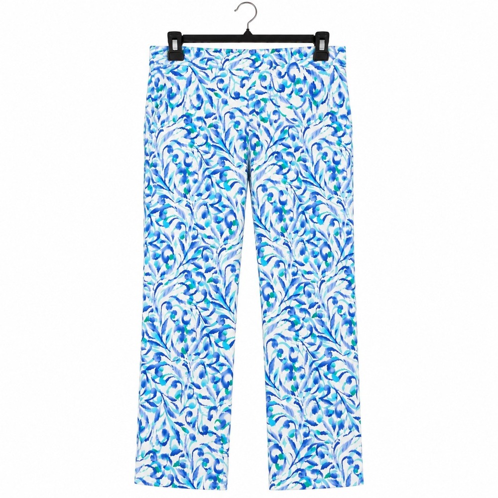 Susan Graver Pants Women 3X Petite Blue Liquid Knit Straight Leg Pull On A574058